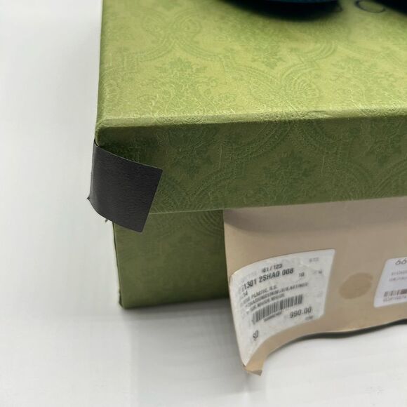 NEW GUCCI MEN CURRENT VEGAN LEATHER HIGH TOP LOGO BASKET SNEAKER SHOES US 10.5 - Picture 9 of 12